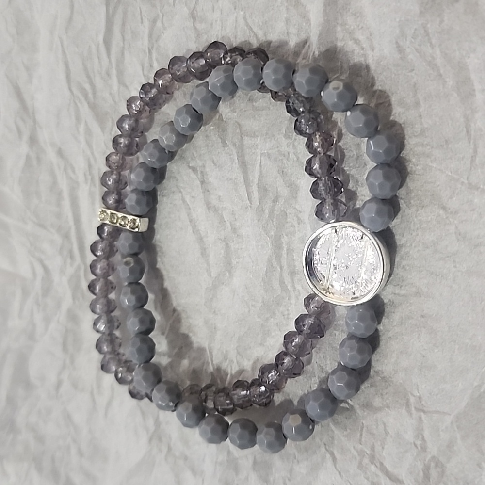 Inspirational Double Row Bead Bracelet - Picture 2 of 3